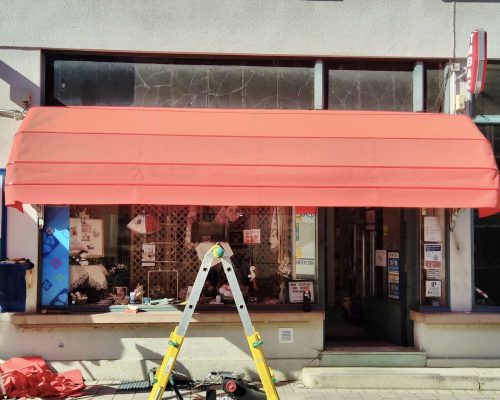 Ré-entoilage de deux stores corbeille 11
