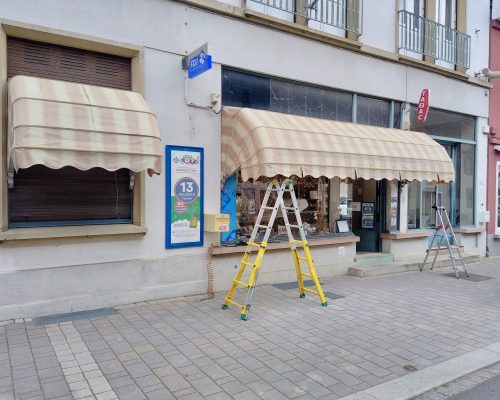 Ré-entoilage de deux stores corbeille 2