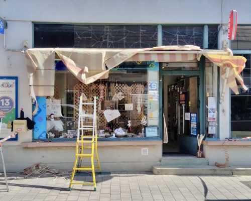 Ré-entoilage de deux stores corbeille 1