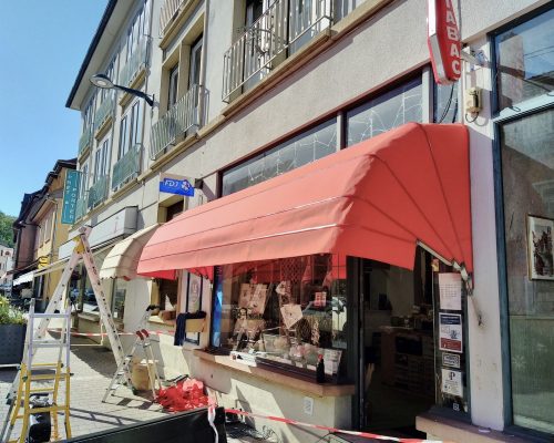 Ré-entoilage de deux stores corbeille 6